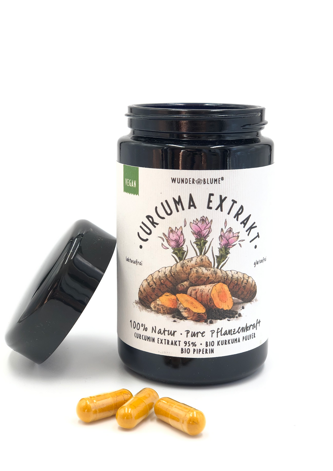 Curcumin-Curcuma-Extrakt-Adaptogen-Wunderblume-Shop-Kapseln