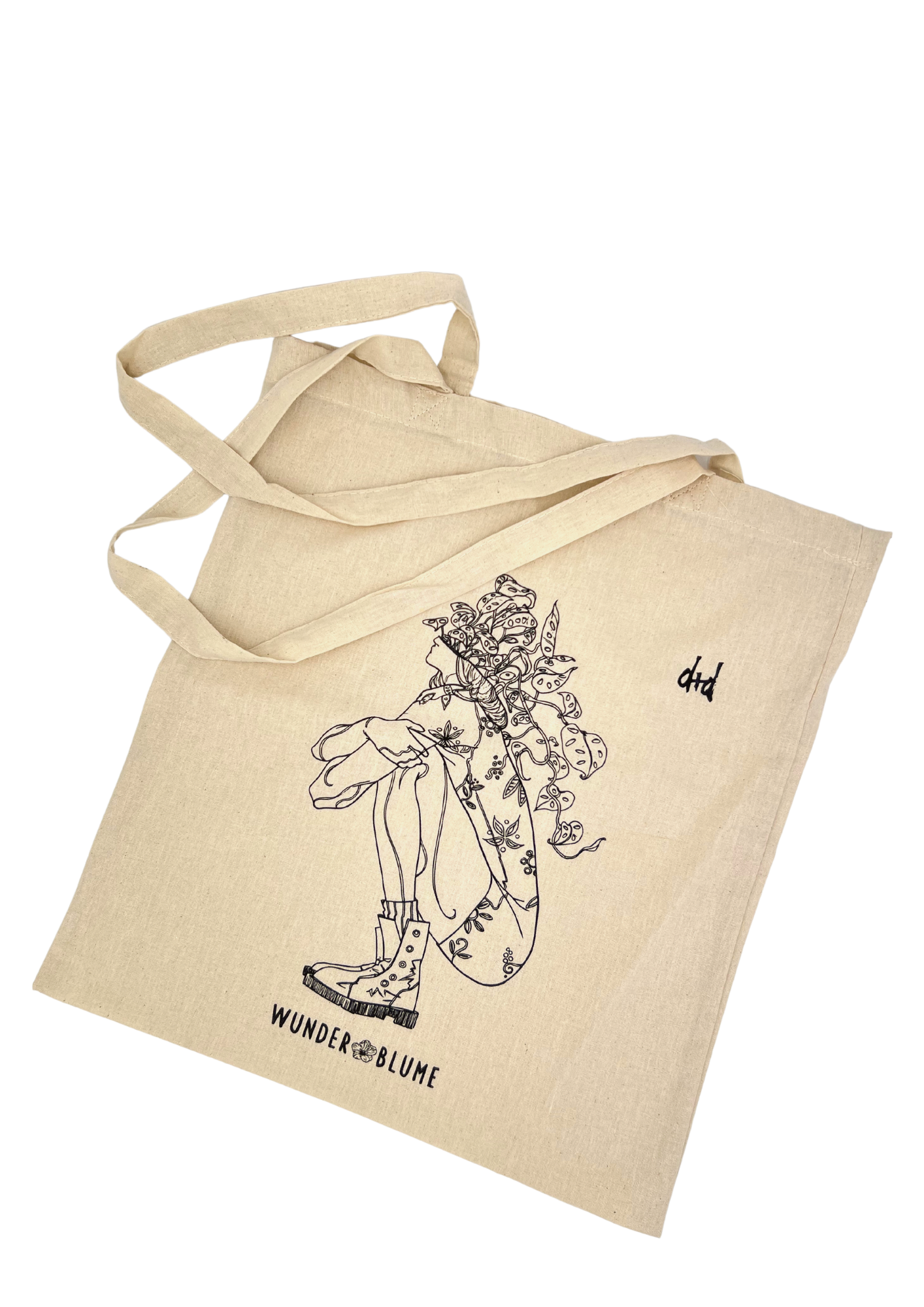 Wunderblume Stoffbeutel Jutebeutel Tote Bag Pot Girl
