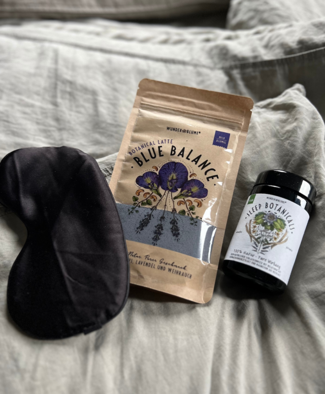 Wunderblume - Sleep Bundle Supplement Sleep Botanical Schlafmaske Ebook Blue Balance Bett Schlafen